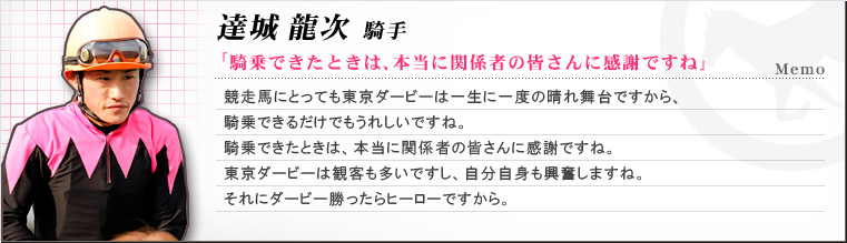 達城竜二 騎手