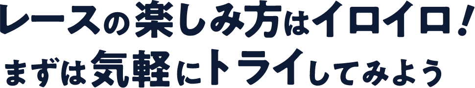 POINT02 レースの楽しみ方はイロイロ！まずは気軽にトライしてみよう